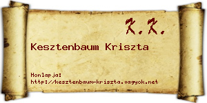 Kesztenbaum Kriszta névjegykártya